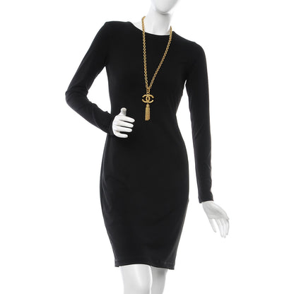 Chanel Textured Etruscan CC Tassel Necklace Gold 2 of 5