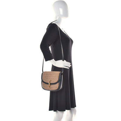 Saint Laurent Woven Raffia Monogram Kaia Satchel Tan 2 of 9
