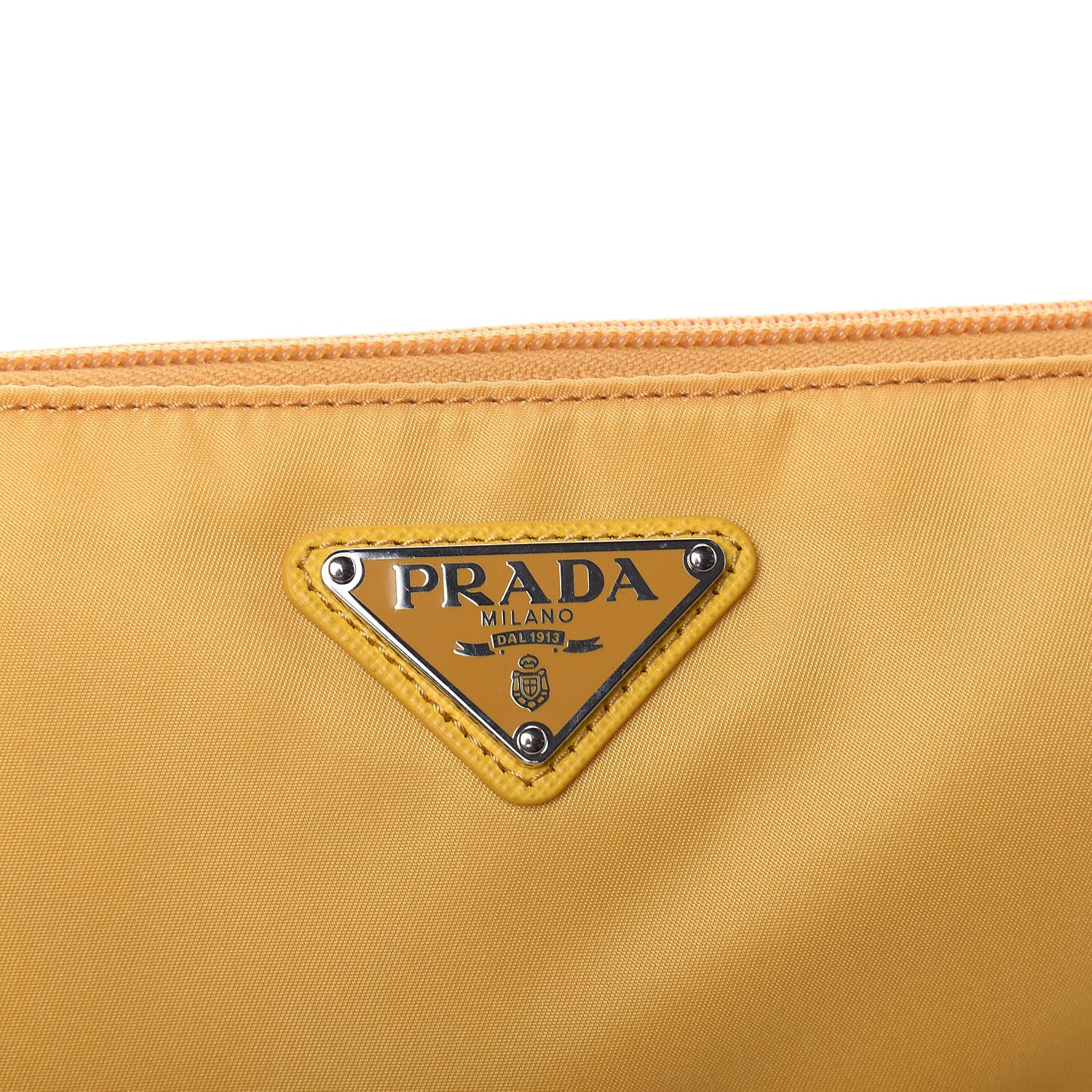 Prada Tessuto Nylon Saffiano Wristlet Mimosa 10 of 10