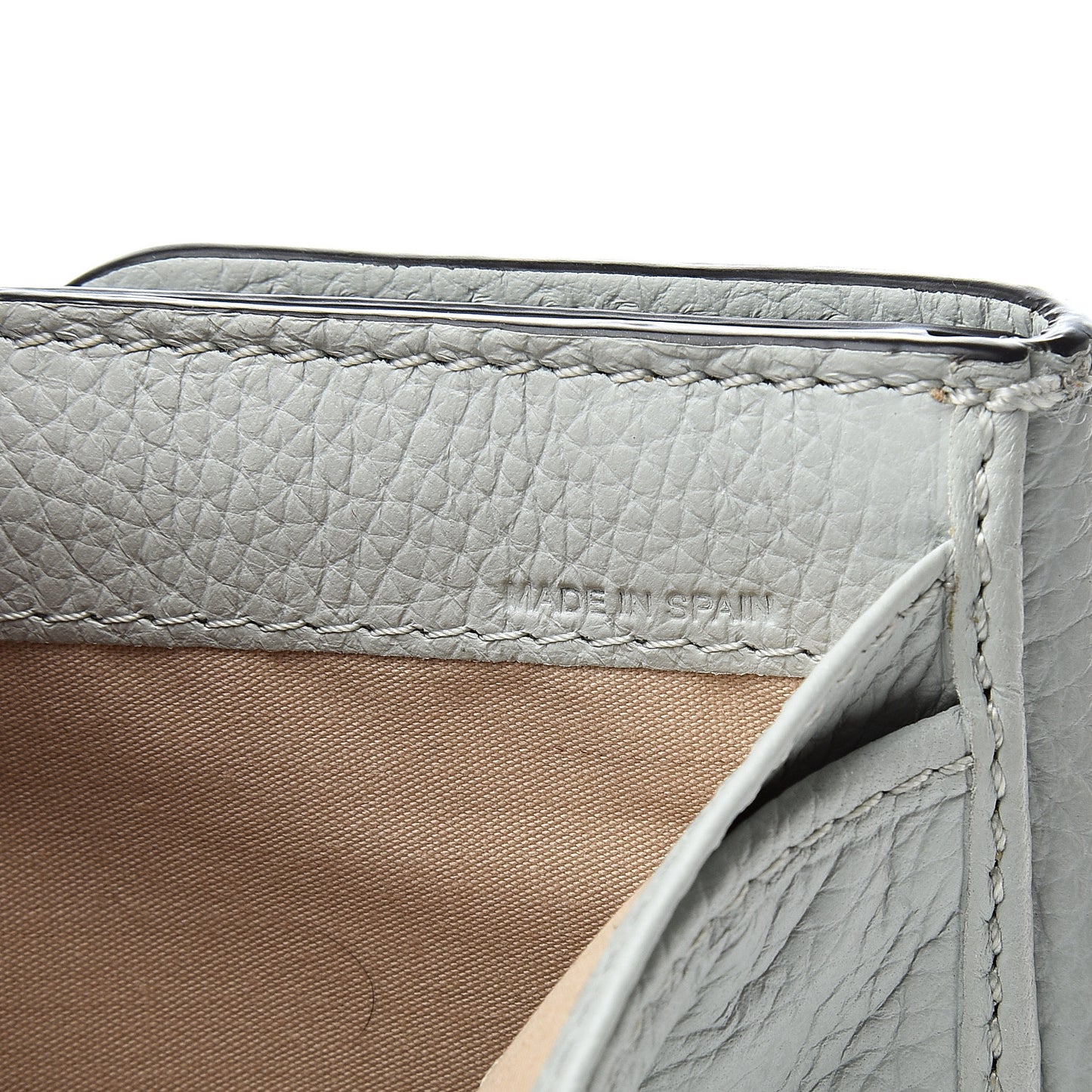 Grained Calfskin Marcie Square Wallet Atoll Blue