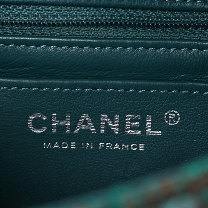 Chanel Tweed Quilted Mini Rectangular Flap Green 6 of 10