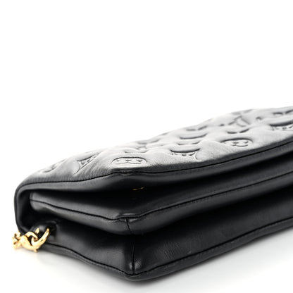Louis Vuitton Lambskin Embossed Monogram Pochette Coussin Black 8 of 9