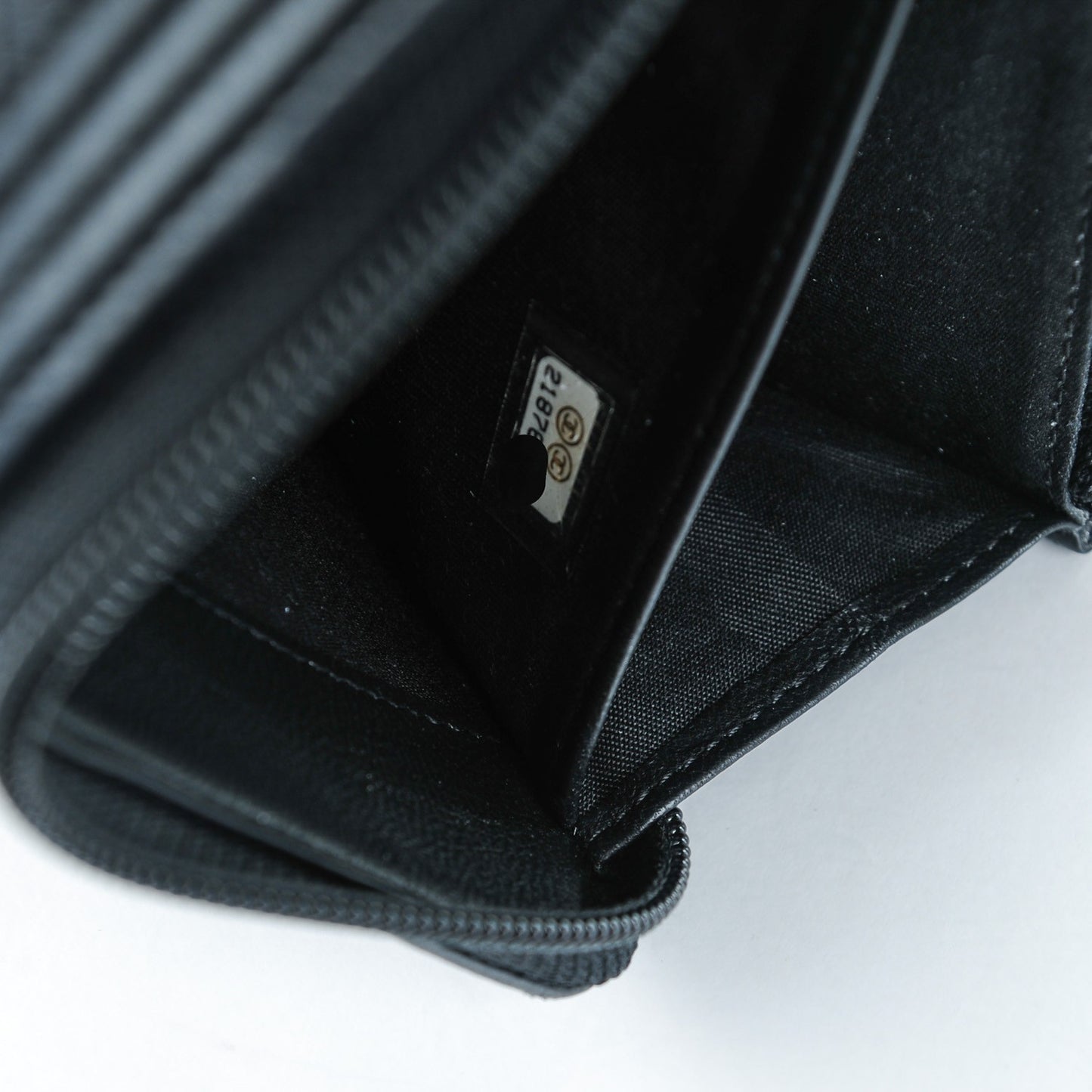 Lambskin Quilted Boy Zip Around Wallet Black