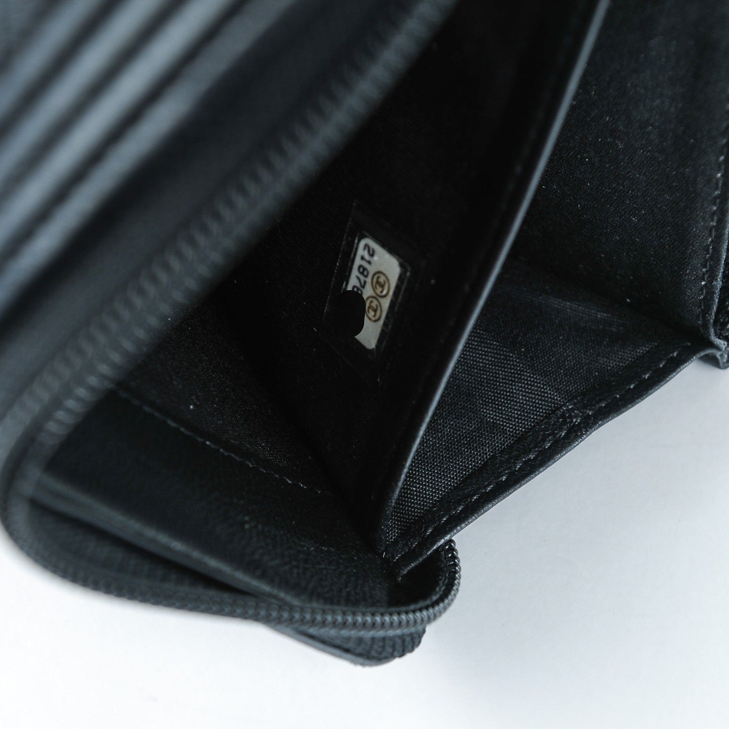 Chanel Lambskin Quilted Boy Zip Around Wallet Black 8 of 8