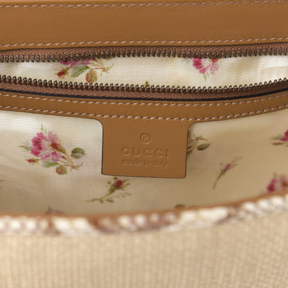 Gucci Raffia Elaphe Matelasse Small GG Marmont Shoulder Bag Natural Cream Brown 8 of 11