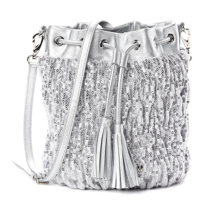 Miu Miu Paillettes Mate Bucket Bag Argento 1 of 9