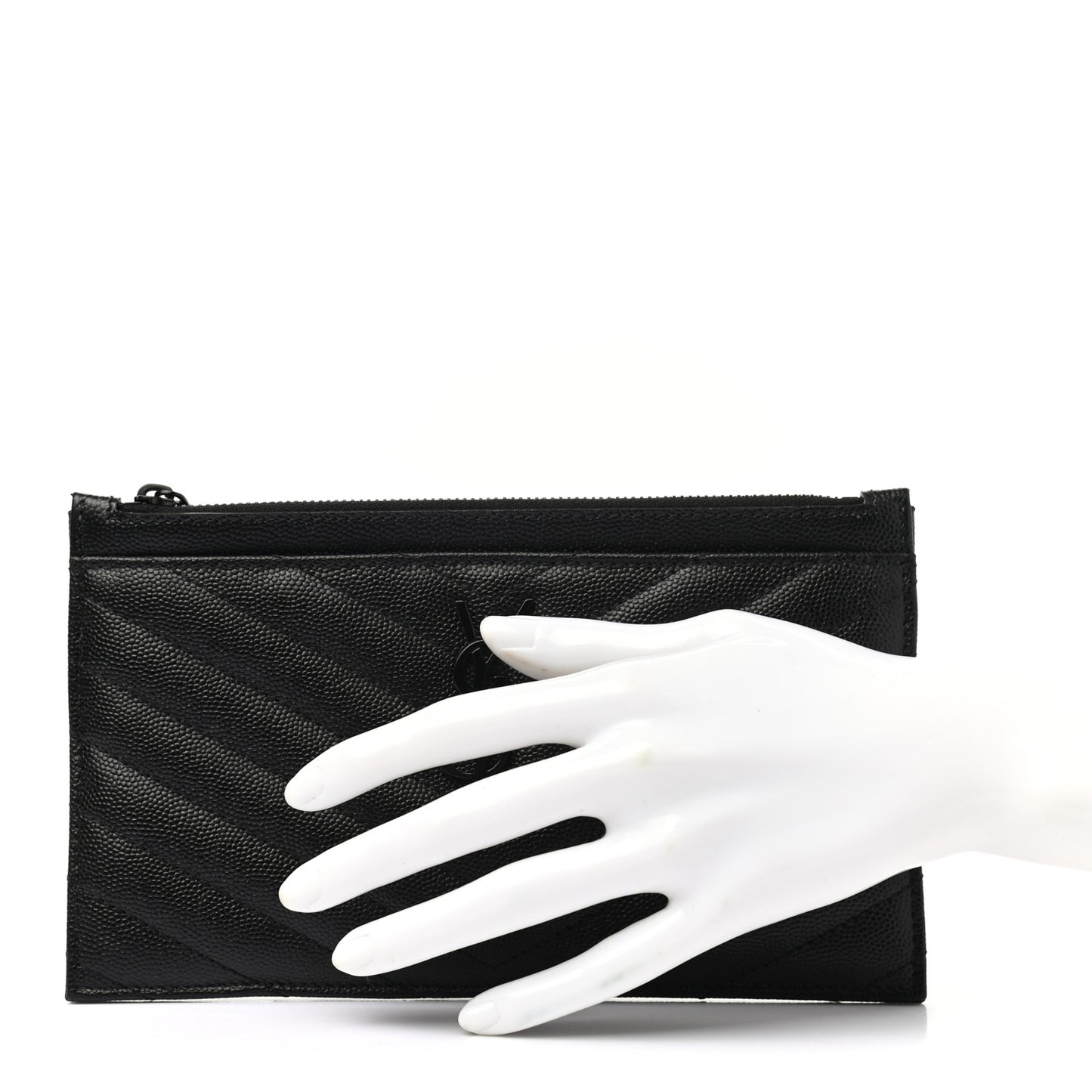 Grain De Poudre Chevron Monogram Bill Pouch Black