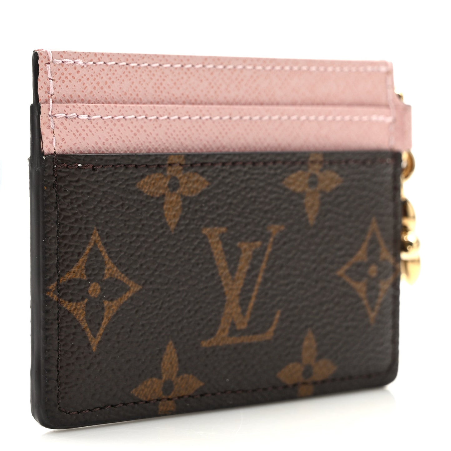 Monogram LV Charms Card Holder Rose Ballerine