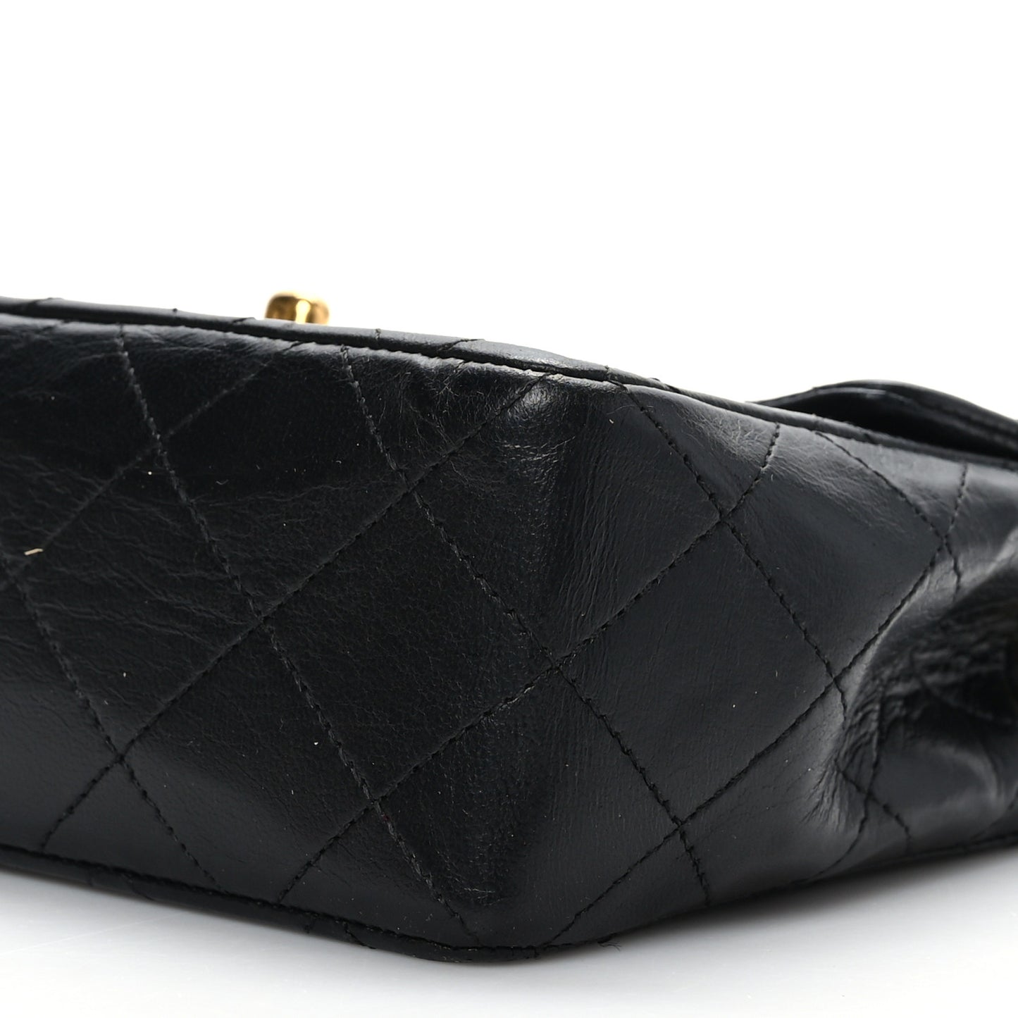 Lambskin Quilted Mini Square Flap Bag Black
