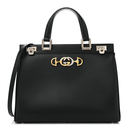 Gucci Smooth Calfskin Medium Zumi Top Handle Bag Black 1 of 10