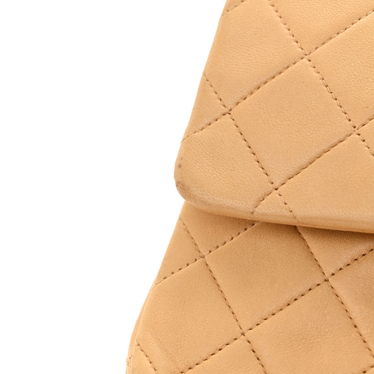 Chanel Lambskin Quilted Medium Double Flap Beige 14 of 14
