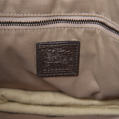 Burberry Metallic Calfskin Nova Check Patchwork Shopper Tote Pewter 6 of 15