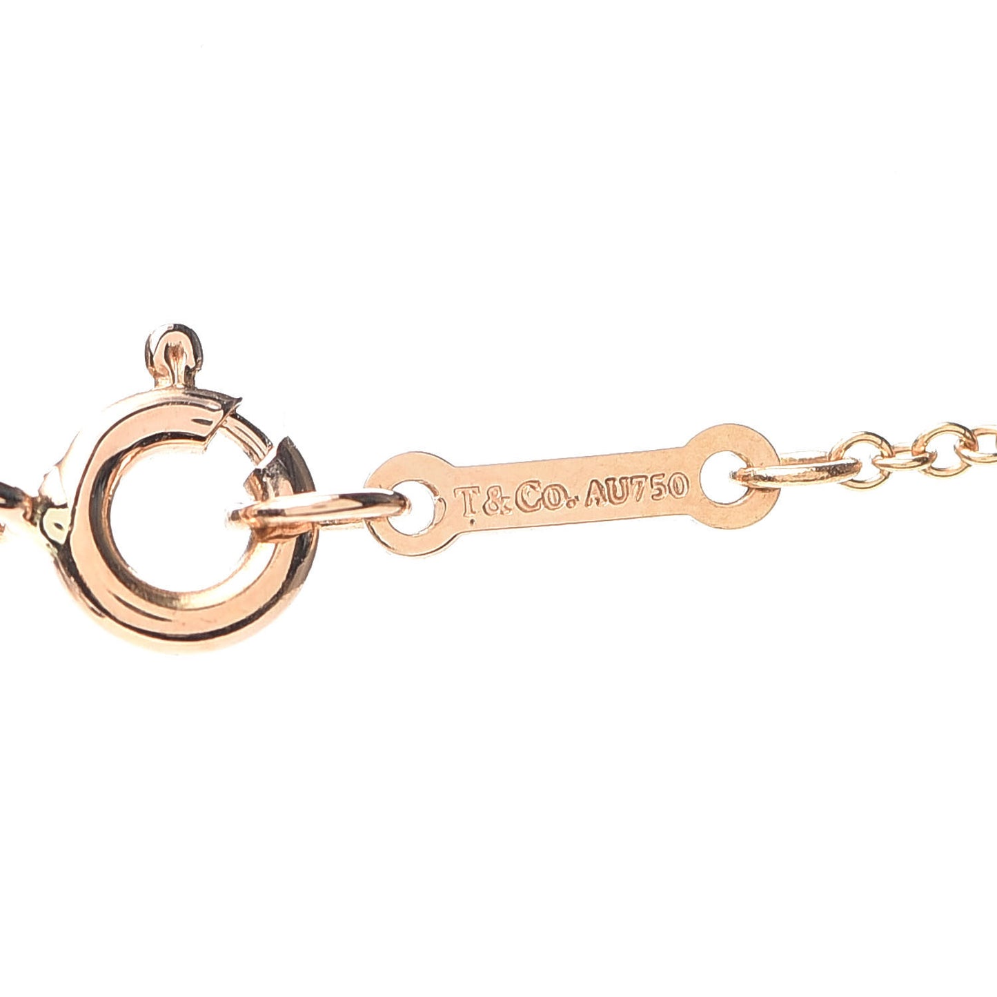 18K Rose Gold Diamond Paloma Picasso Loving Heart Bar Pendant Necklace
