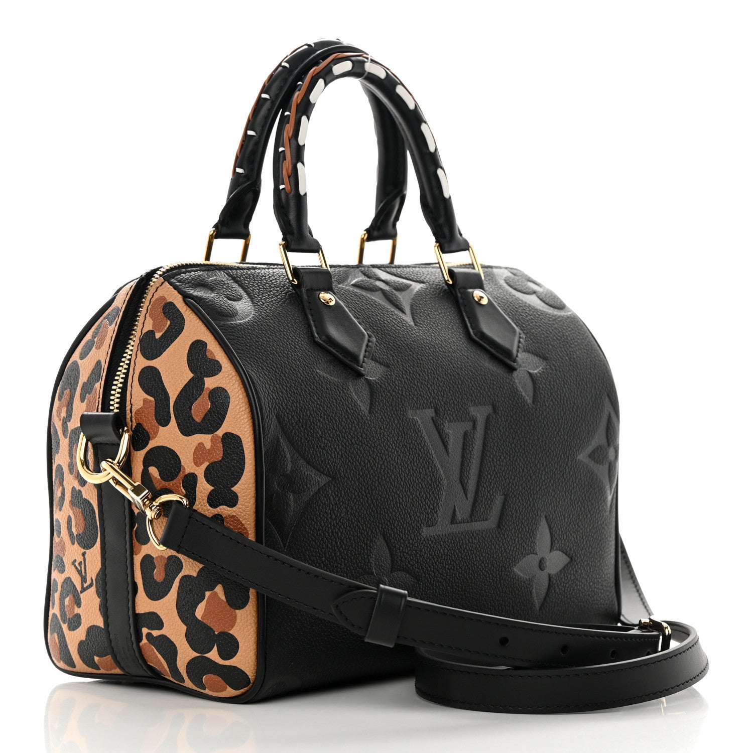 Louis Vuitton Empreinte Monogram Giant Wild At Heart Speedy Bandouliere 25 Black 3 of 10