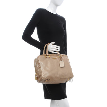 Prada Metallic Vitello Daino Bauletto Gold 2 of 17