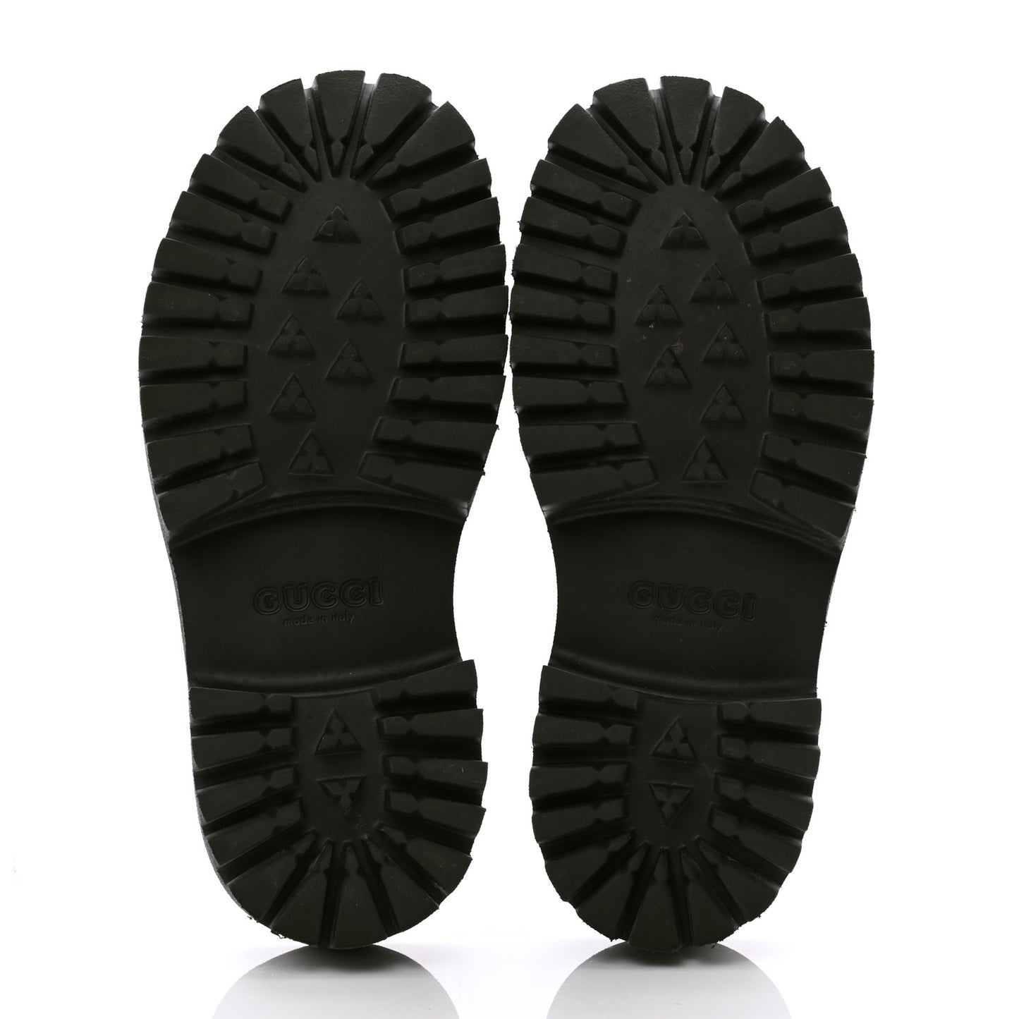 Rubber GG Monogram Perforated Elea Platform 55mm Lug Sole Sandals 38 Black
