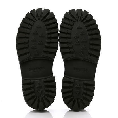 Gucci Rubber GG Monogram Perforated Elea Platform 55mm Lug Sole Sandals 38 Black 5 of 10