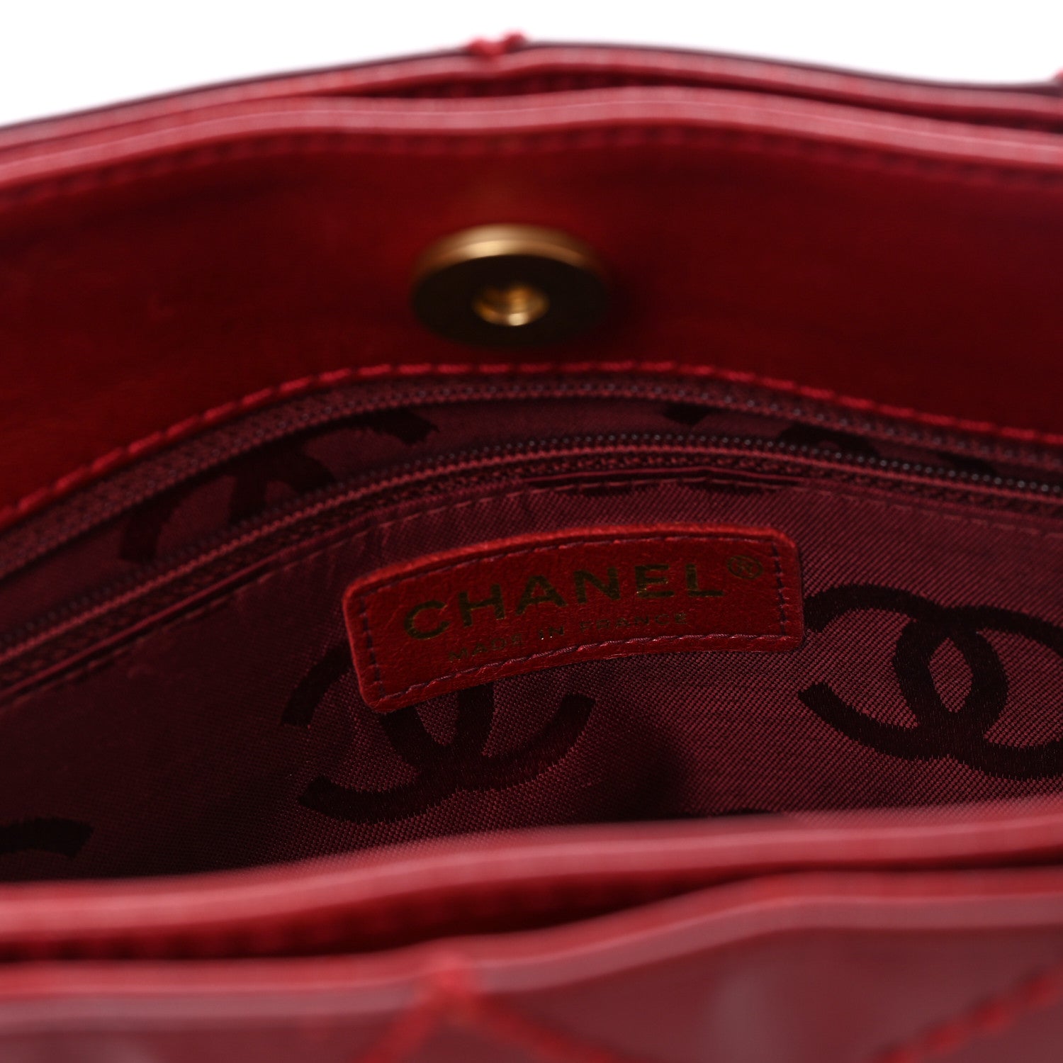Chanel Calfskin Stitch Small Surpique Tote Red 7 of 12
