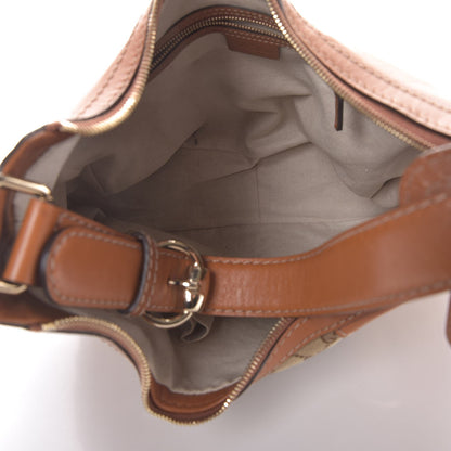 Gucci Monogram Large Horsebit Web Hobo Tan 6 of 12