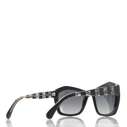 Chanel Acetate Lace Effect Sunglasses 5296 Black 4 of 8