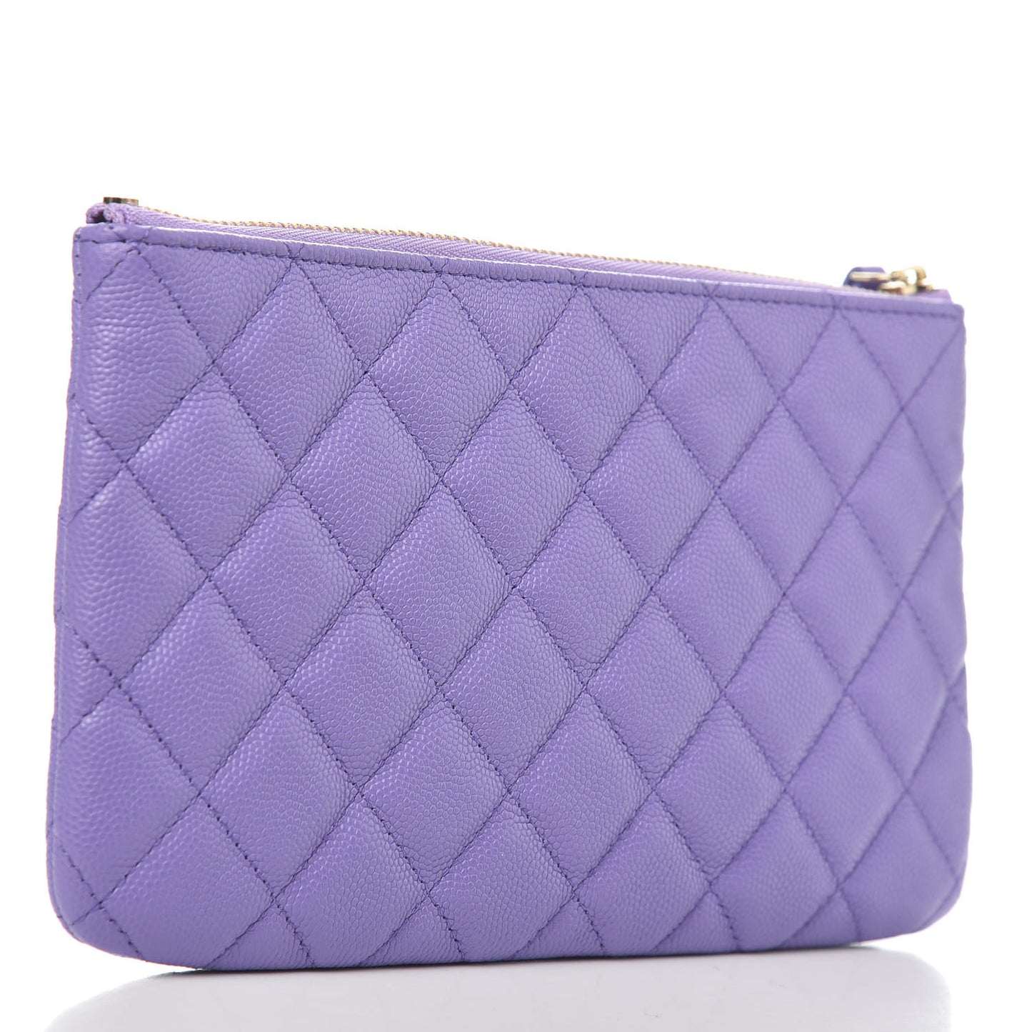 Caviar Quilted Small Zipped Pouch Purple