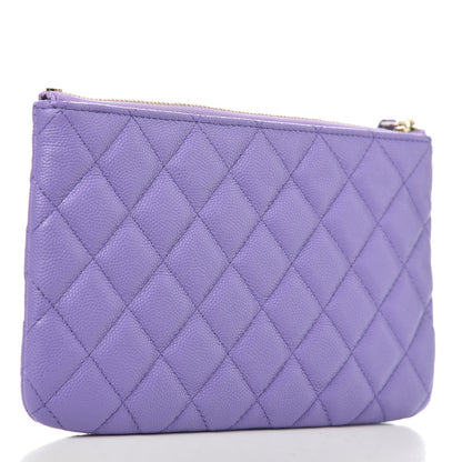 Chanel Caviar Quilted Small Zipped Pouch Purple 3 of 8