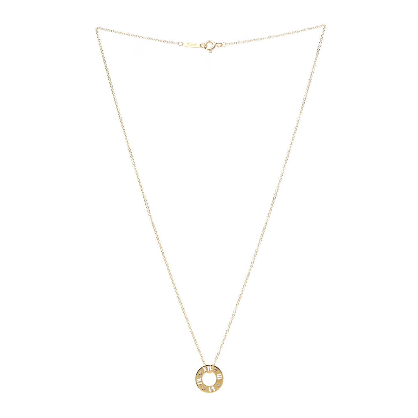 18K Yellow Gold Diamond Atlas Pierced Pendant Necklace