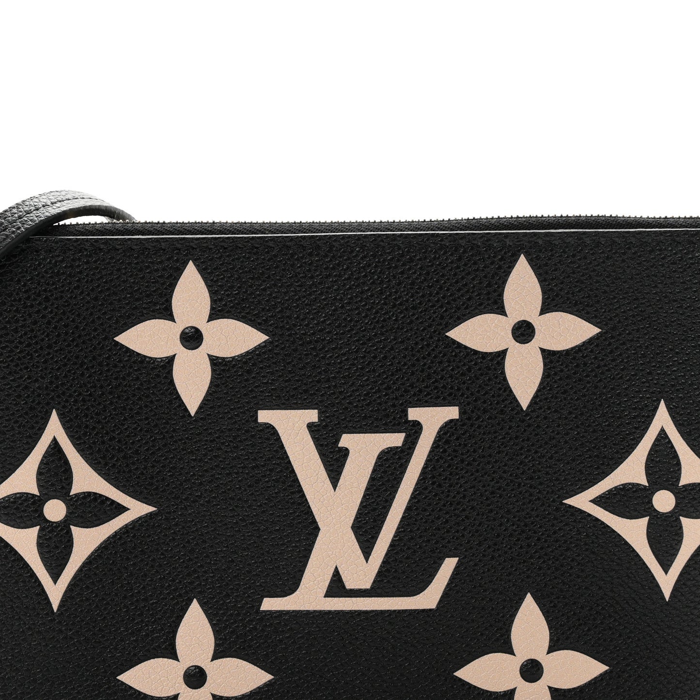 Empreinte Monogram Giant Double Zip Pochette Black Cream