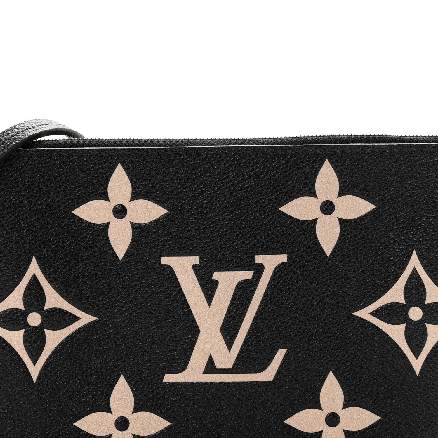 Louis Vuitton Empreinte Monogram Giant Double Zip Pochette Black Cream 7 of 10
