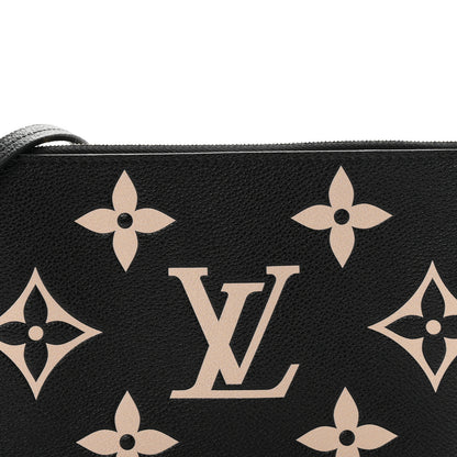Louis Vuitton Empreinte Monogram Giant Double Zip Pochette Black Cream 7 of 10