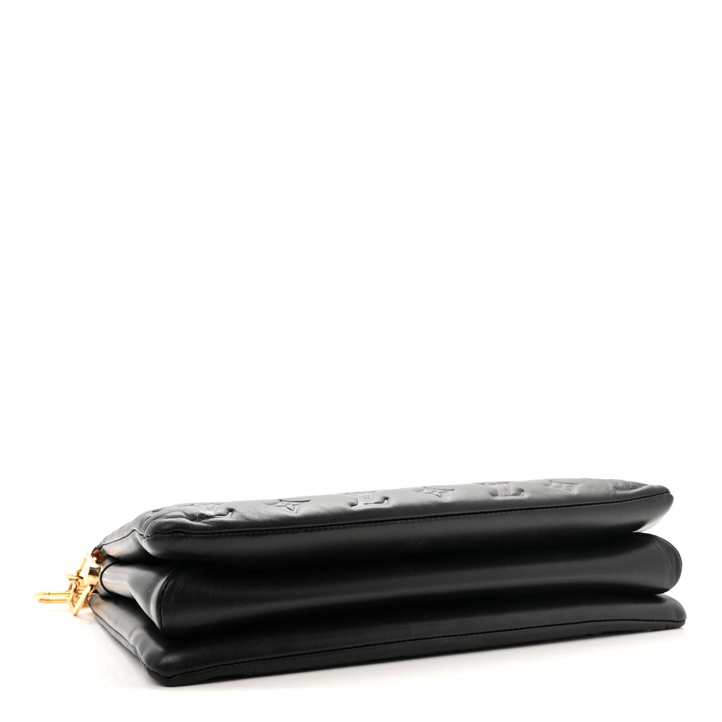 Lambskin Embossed Monogram Coussin MM Black