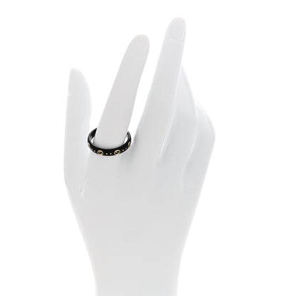 Gucci 18K Yellow Gold Synthetic Corundum Icon Ring Black 62 10 2 of 5