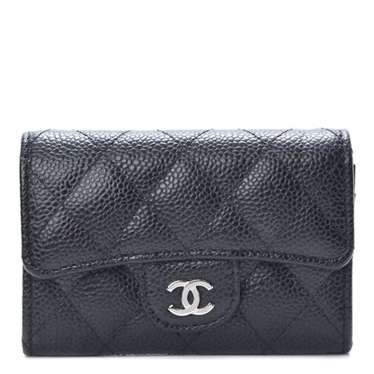 Chanel Caviar Quilted Flap Card Holder Wallet Black 1 of 13