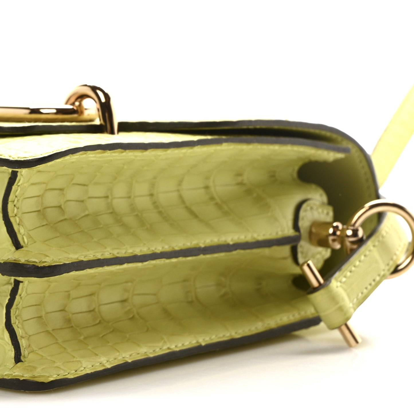 Matte Alligator Mini Sac Roulis Jaune Bourgeon