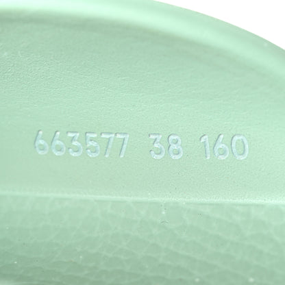 Gucci Rubber GG Monogram Perforated Elea Platform 55mm Lug Sole Sandals 38 Pacific Green 6 of 11