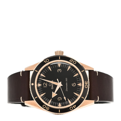Omega 9K Bronze Gold Calfskin 41mm Seamaster 300 Co-Axial Master Chronometer Automatic Watch Brown 234.92.41.21.10.001 2 of 5