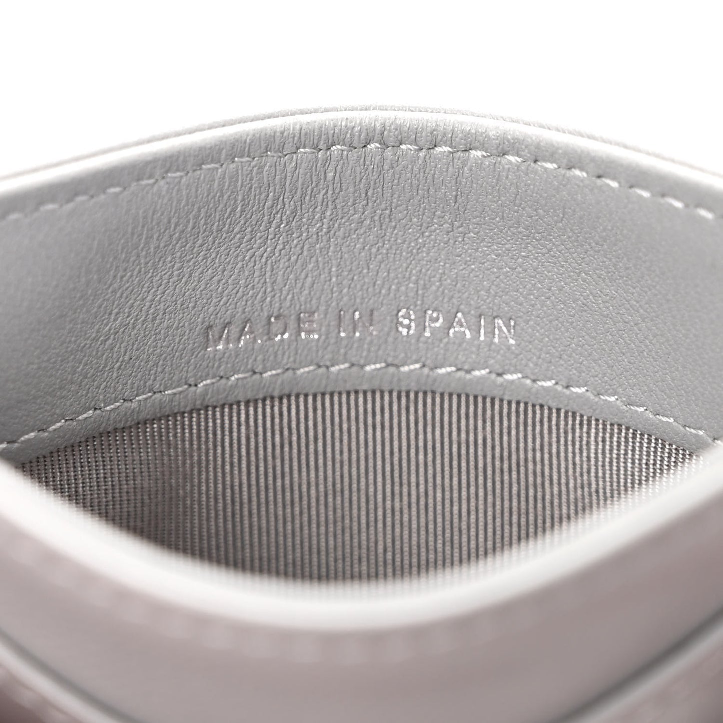 Lambskin Quilted Card Holder Grey