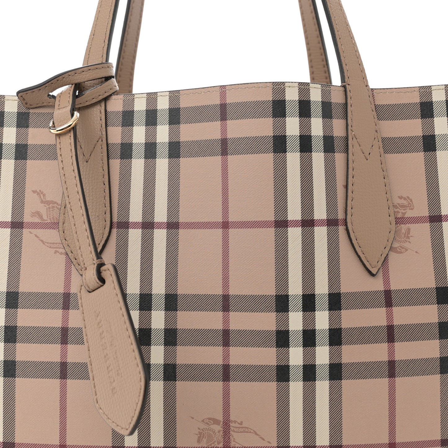 Grainy Calfskin Haymarket Check Medium Reversible Tote Camel