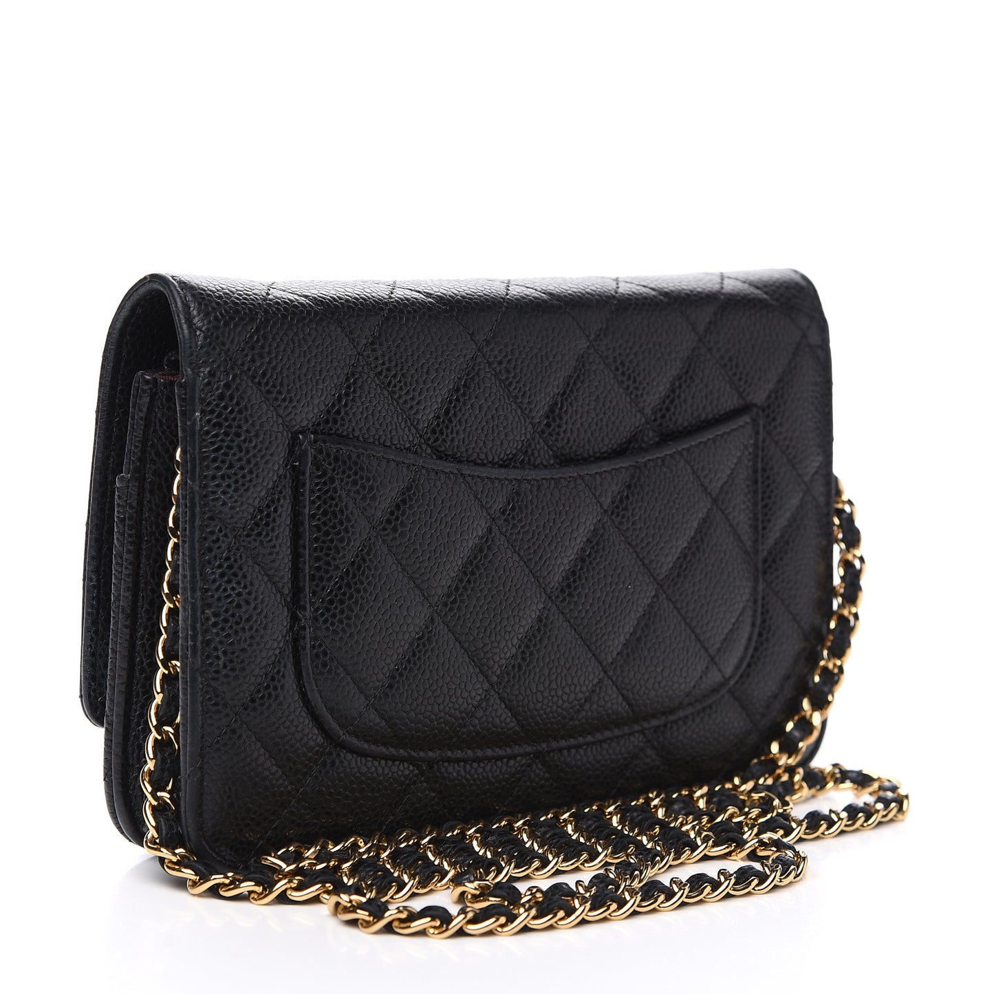 Caviar Quilted Wallet On Chain WOC Black