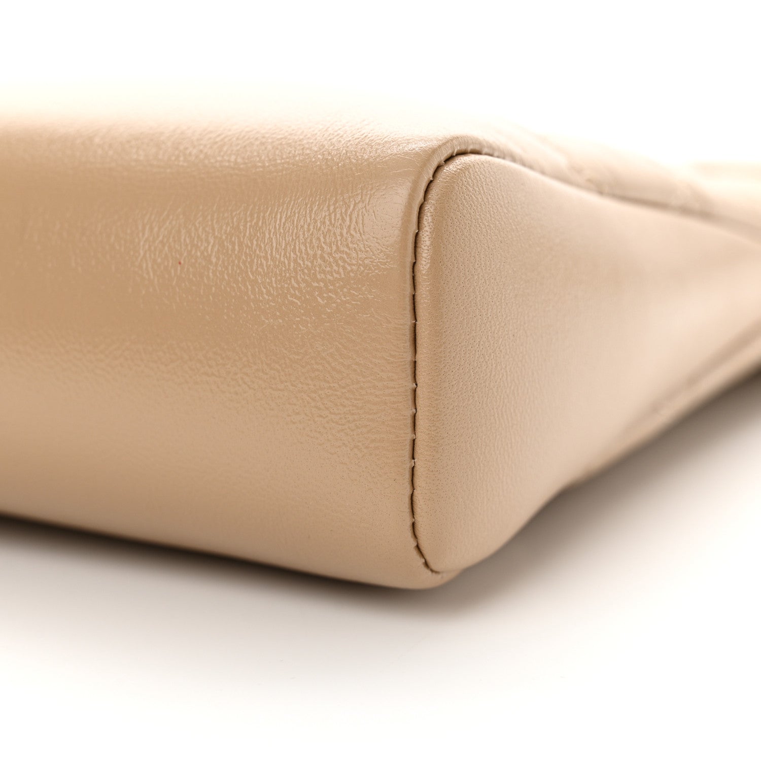 Chanel Shiny Crumpled Calfskin Quilted Mini 31 Shopping Bag Beige 10 of 11