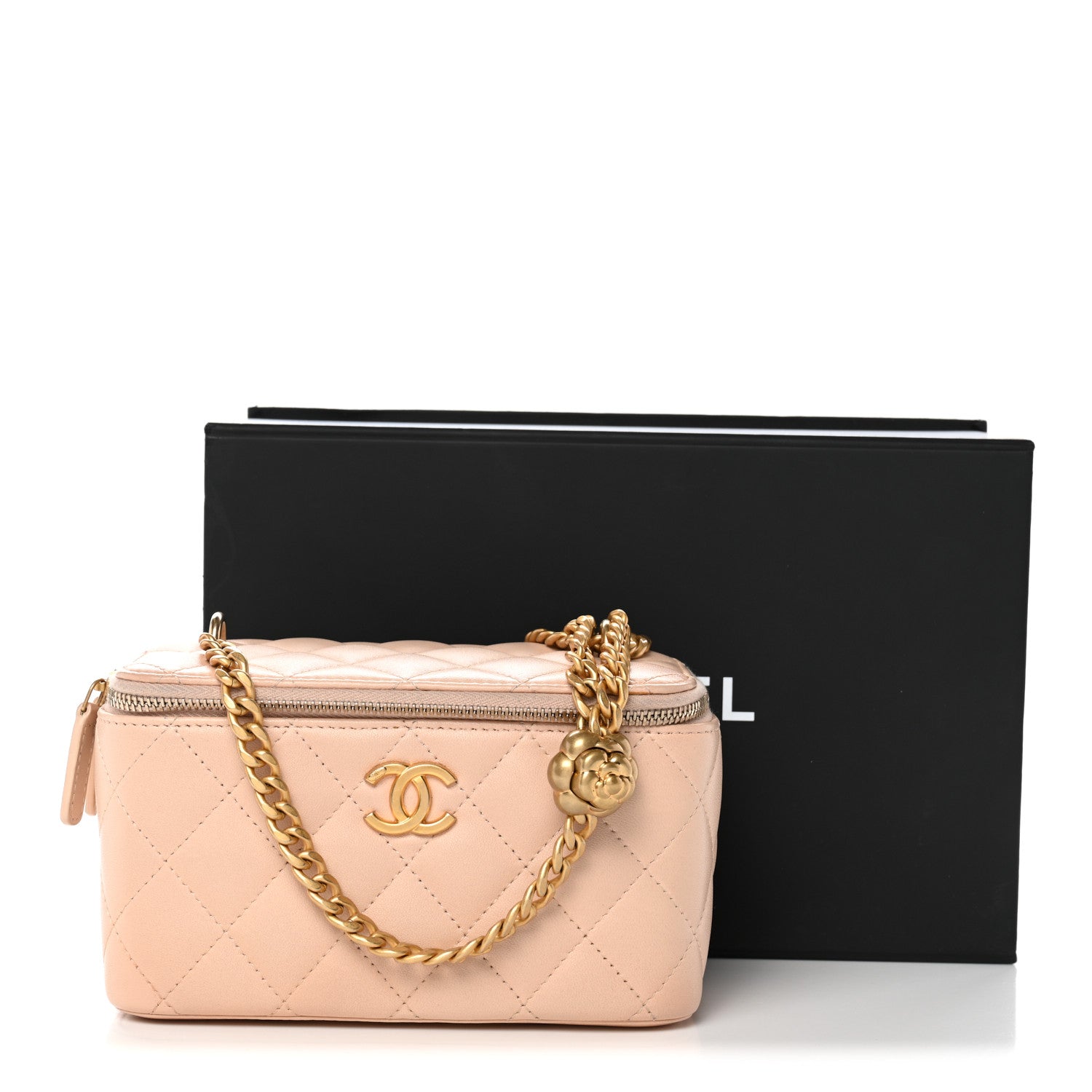 Chanel Lambskin Quilted Sweet Camellia Small Vanity Case With Chain Pink 11 of 11