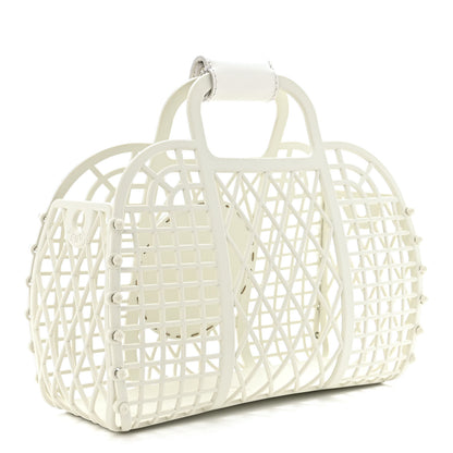 Fendi Recycled Plastic Vitello Liberty Matte Small Fendi Basket White Ice 3 of 11