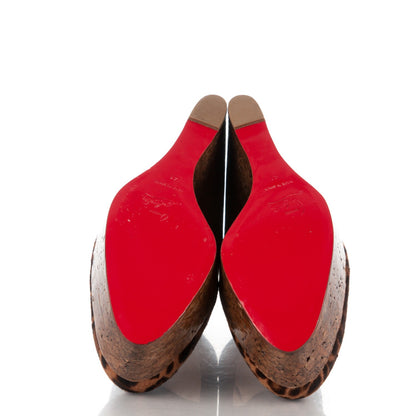 Christian Louboutin Pony Hair Cork Coroclic 140 Wedges 41 Leopard 5 of 7