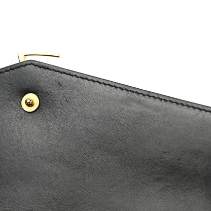 Saint Laurent Lambskin Matelasse Chevron Monogram Sulpice Chain Wallet Black 10 of 13