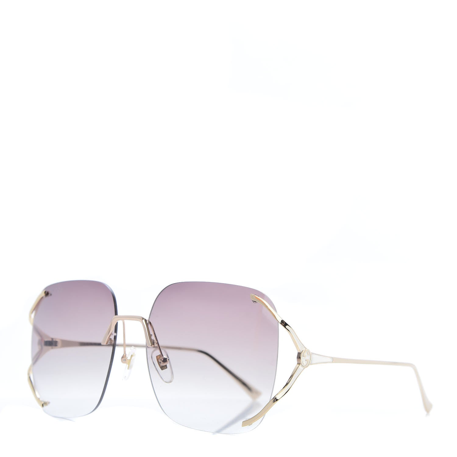 Gucci Metal Oversized Sunglasses GG0646S Gold Brown 1 of 8