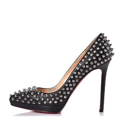 Christian Louboutin Nappa Pigalle Plato Spikes 120 Pumps 38 Black 1 of 9