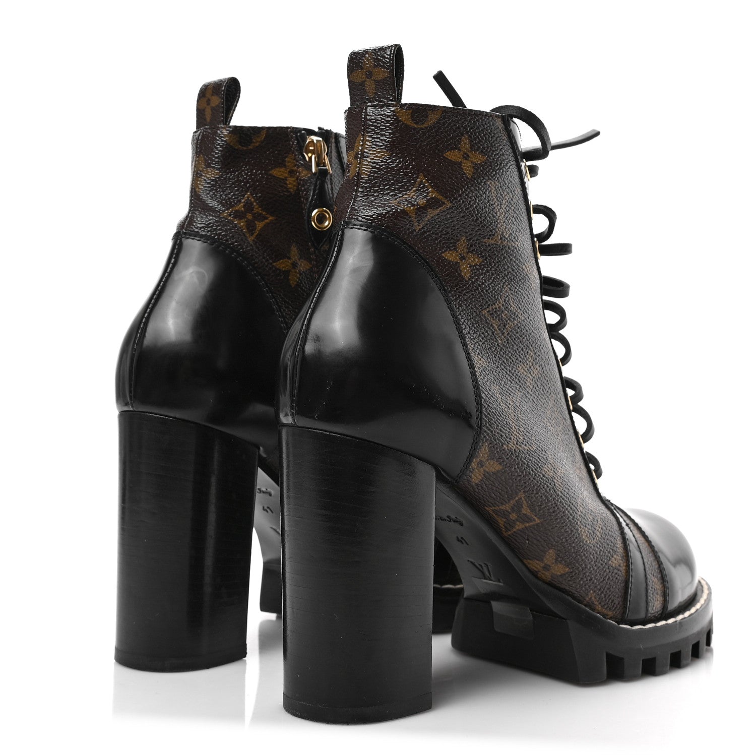 Louis Vuitton Patent Calfskin Monogram Star Trail Ankle Boots 41 Black 4 of 6