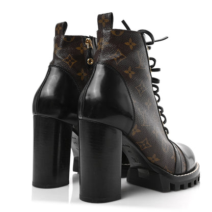 Louis Vuitton Patent Calfskin Monogram Star Trail Ankle Boots 41 Black 4 of 6