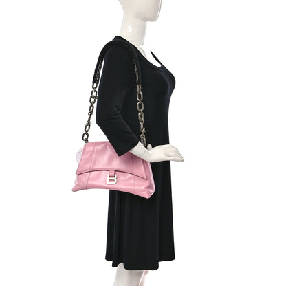 Balenciaga Calfskin S Downtown Shoulder Bag Candy Pink Black 2 of 9