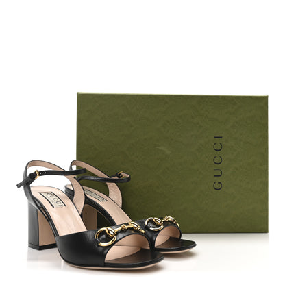 Gucci Malaga Kid Horsebit Lady 75mm Sandals 36.5 Black 9 of 9